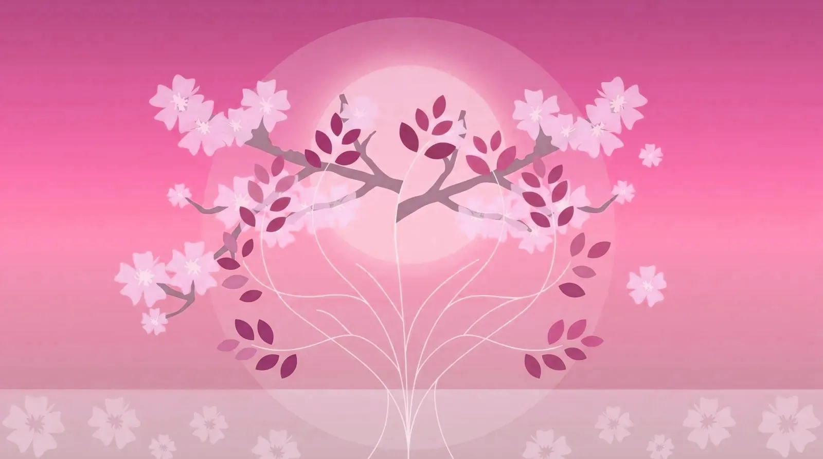 Árbol en flor con raíces, ilustración del programa Raíz y Conexión